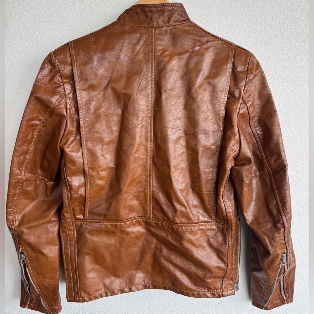 Vintage Beau Breed Sherpa Lined Leather Jacket - Picture 2 of 5